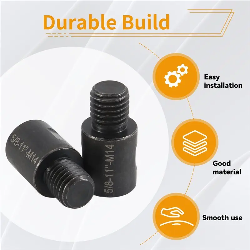 IALJ-2Pcs 5/8 Inch-11 To M14 Adapter Angle Grinder Thread Converter Adapter Shaft Connector For Diamond Core Drill Bits
