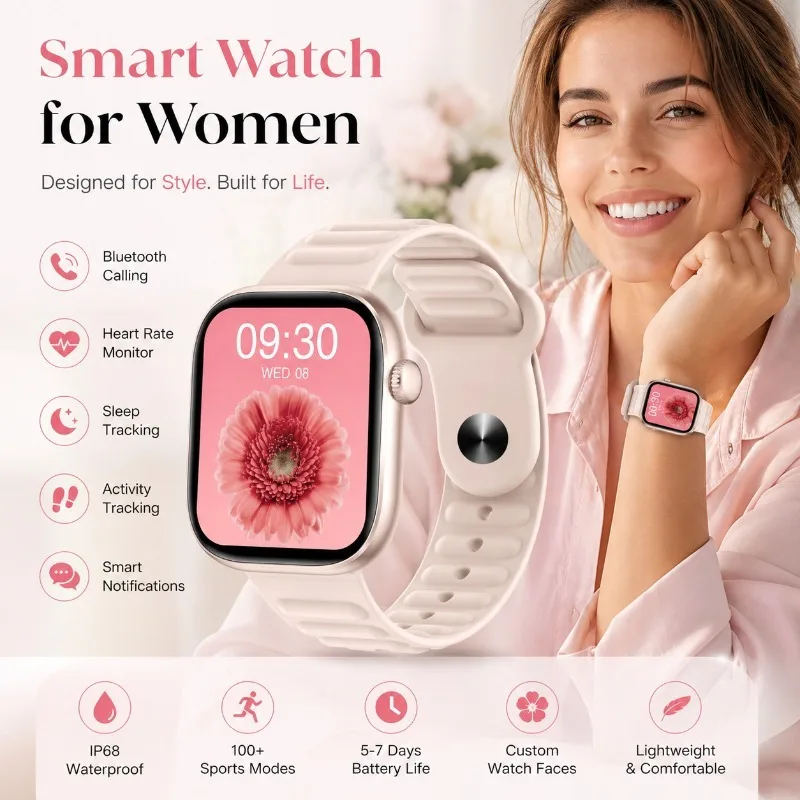 T7 Smart Watch Bluetooth Call Heart Rate Monitoring Multi-functional Sports Wrist Watch for Men and Women