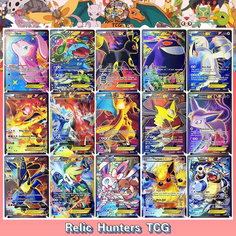 

Коллекционная карта PKM PTCG Mew Flareon Sylveon Lucario EX, голографическая DIY, самодельная копия, одна карта, классические игры, аниме-карты