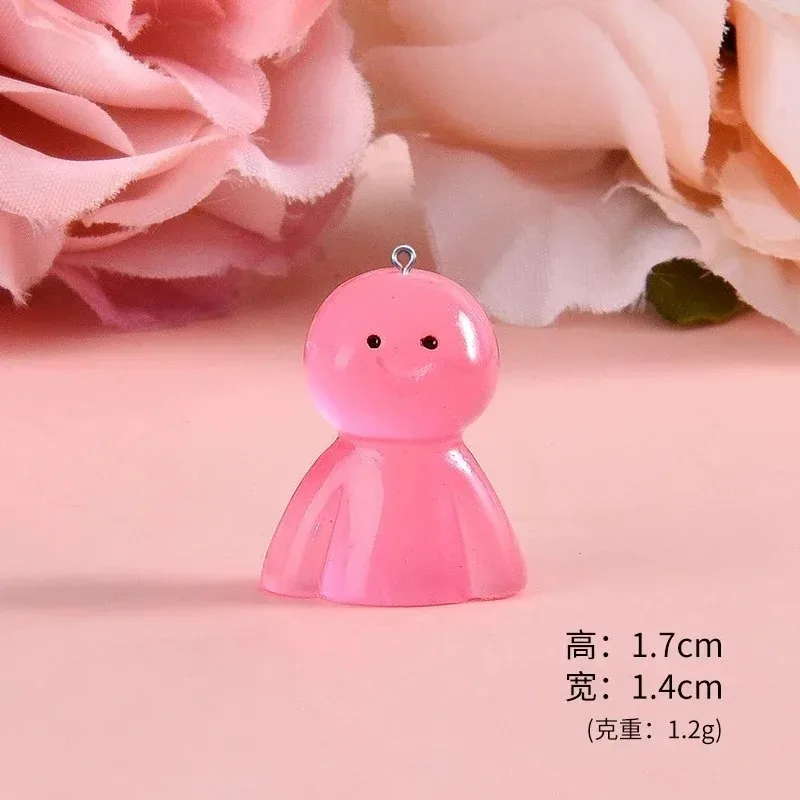 10Pcs Glow In Dark Cartoon Doll Resin Charms Luminous Pendants DIY Craft Supplies for Earrings Necklaces Keychains Jewelry view 4