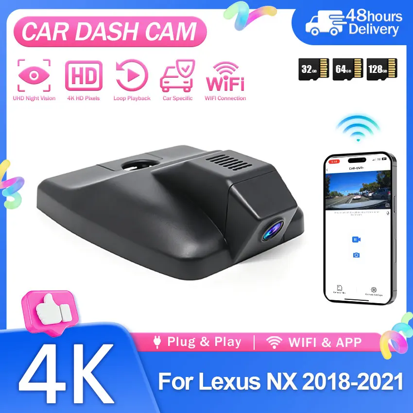 Front and Rear Dash Cam for Car Camera Recorder Dashcam WIFI Car Dvr Recording Devices For Lexus NX 2018 2019 2020 2021