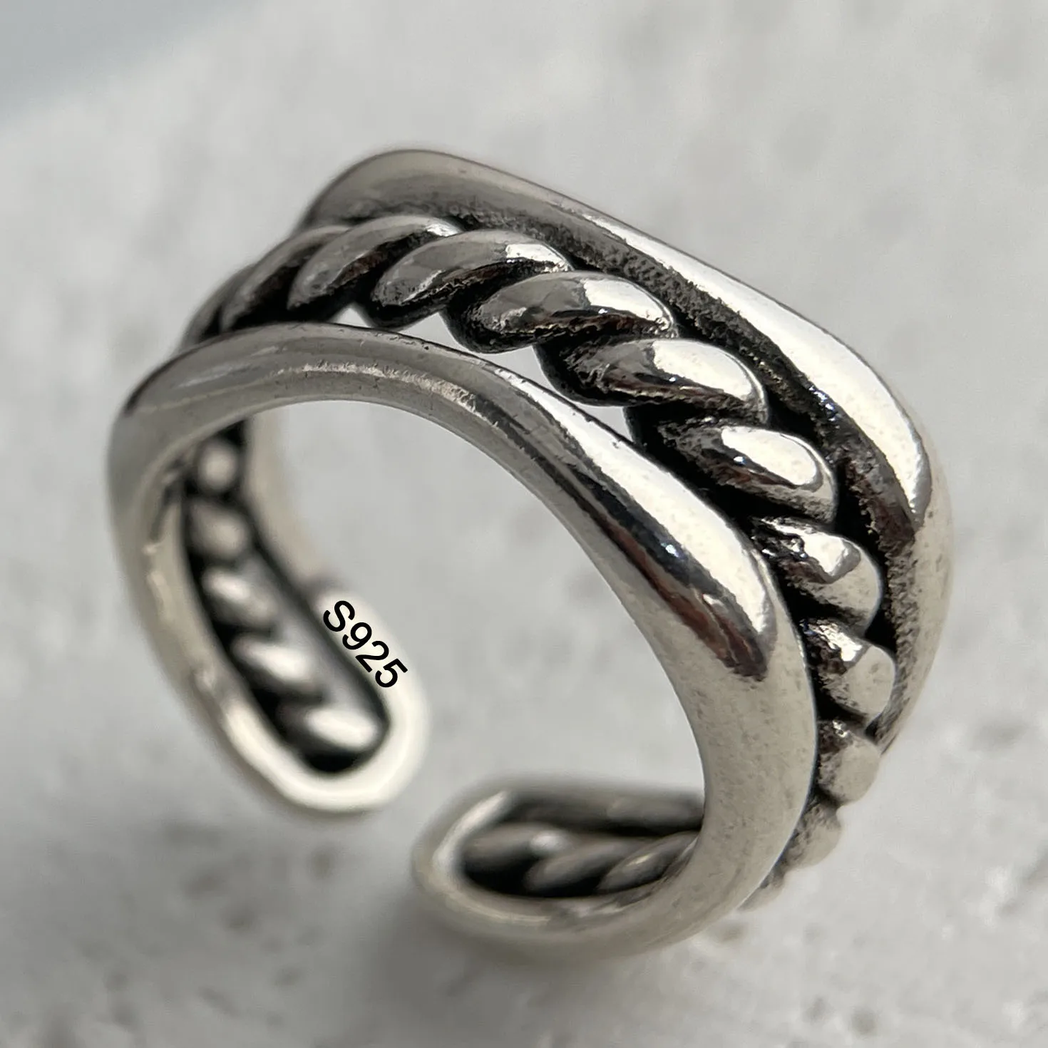 

925 Sterling Silver Rings for Women Couple Minimalist Handmade Simple Retro Chani Ring Fine Jewelry Gift Prevent Allergy