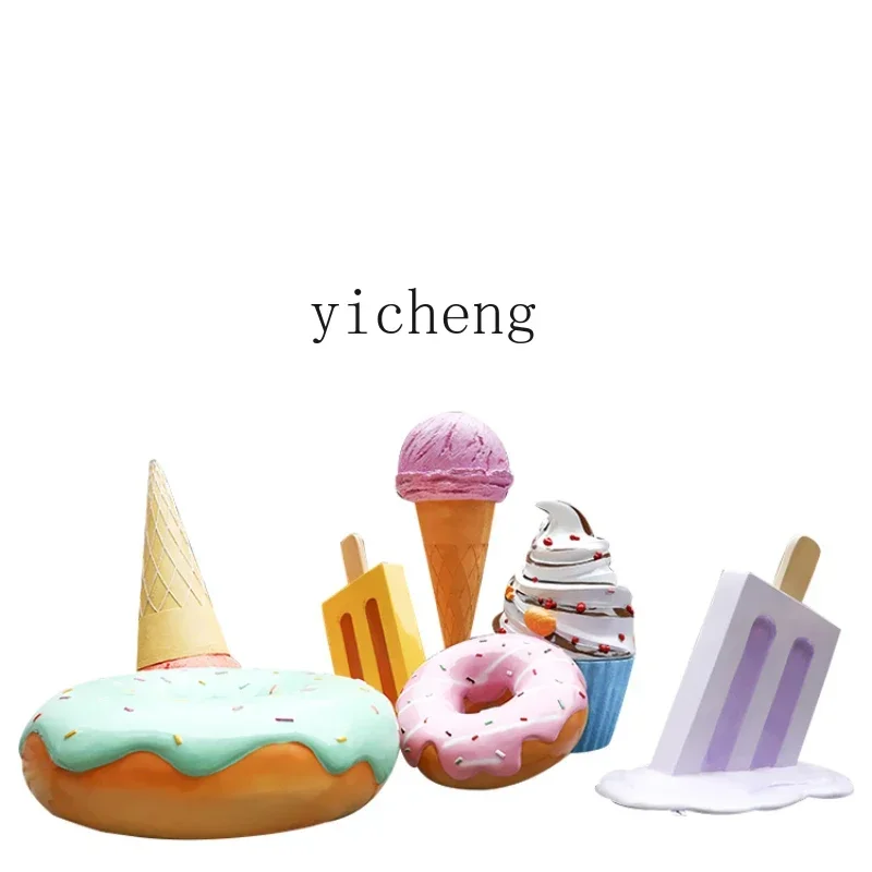 LYY Decoration Simulation Ice Cream Donut Large GRP Sculpture Model
