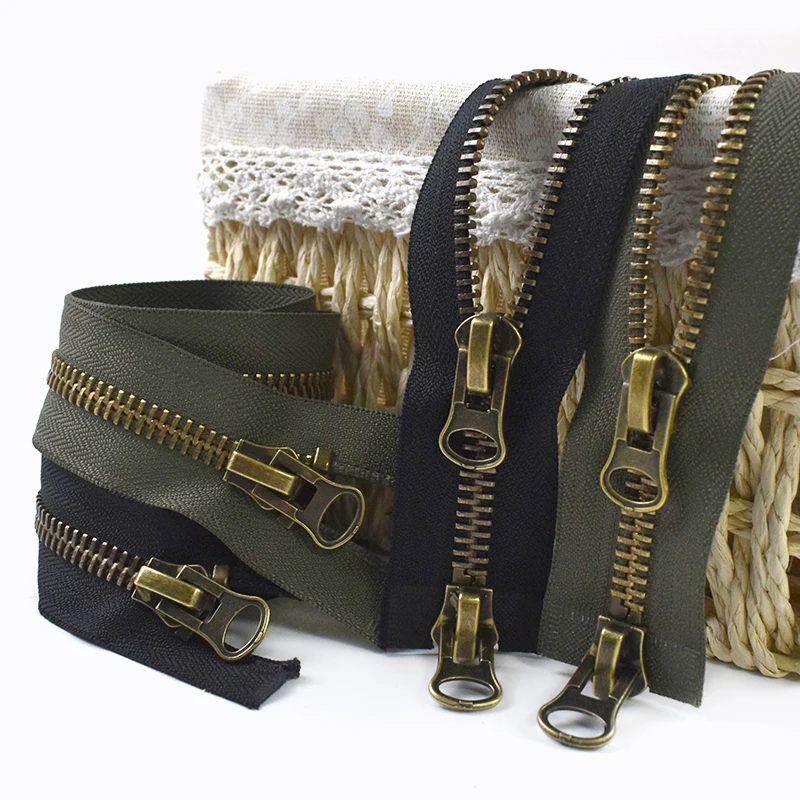 

1Pc Metal Zipper 12-25cm Close-End 70-120cm Open-End Double Zip Slider for Coat Jacket Zippers Repair Kit DIY Sewing Accessories