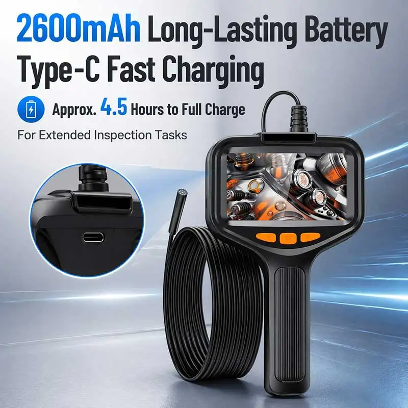 Professional 1080P HD Industrial Borescope Inspection Camera, LED Light Endoscope Camera for Sewer Pipeline Drain Maintenance