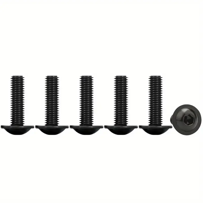 25pcs M6x20 Flat Half Thread Screw With Washer Allen Head Bolt Hex Hexagon Socket Screw Black Hex Socket Head Bolt Screw
