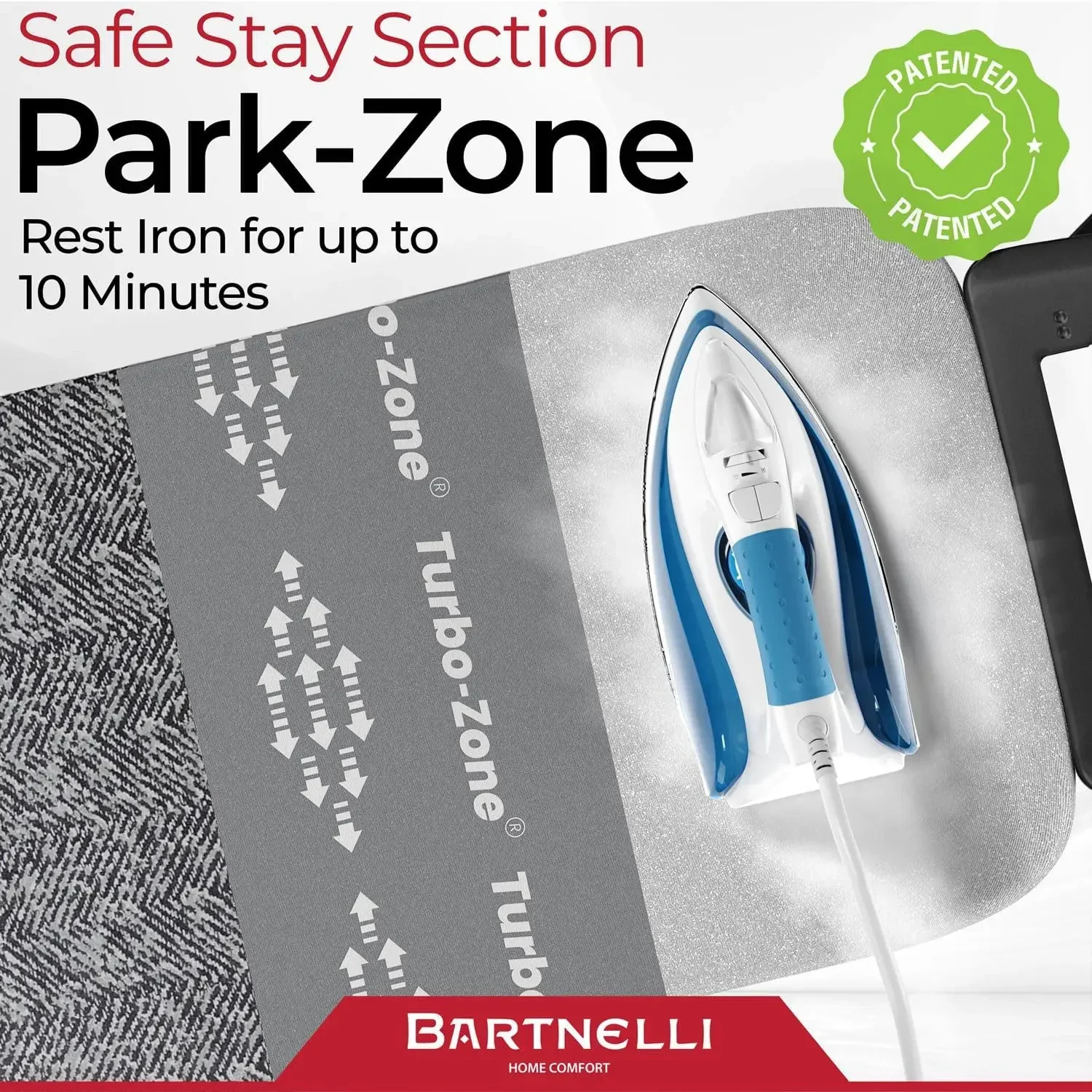 Imagem -06 - Bartnelli Heavy Duty Tábua de Engomar 48x15 Projetado e Fabricado na Europa com Tecnologia de Patentes Turbo e Park Zone Zone