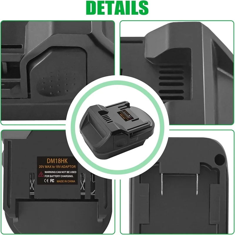 Battery Adapter Converter for Dewalt 20V or Milwaukee 18V Li-ion Battery to for Hitachi 18V Cordless Electric Drill Tools Use
