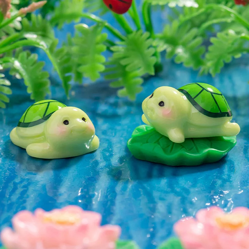1Pcs Charming Tiny Turtle Mini Doll, DIY Home Garden Craft Decoration, Micro Landscape Dollhouse Accessory