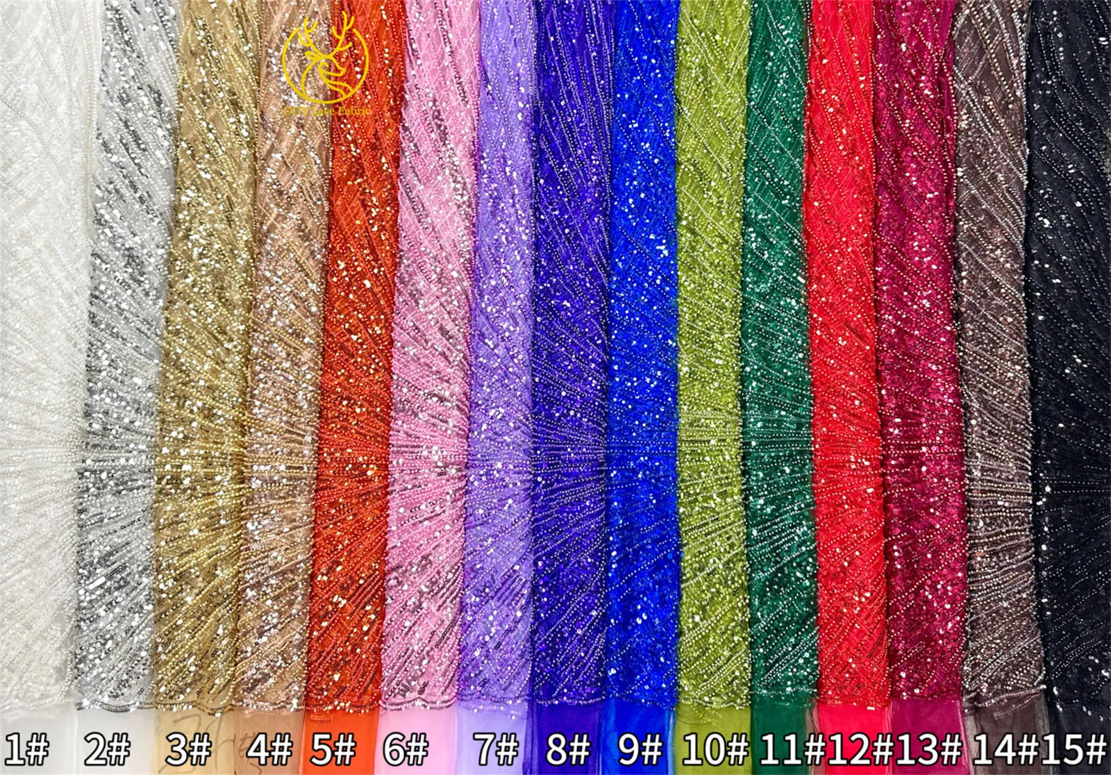 Afrikanischer Perlen-Spitzenstoff 2026 Heißer Verkauf Nigeria Französischer Tüll-Pailletten-Spitzenstoff für Party-Abendkleid-Nähmaterial 5 Yards – Detail 40