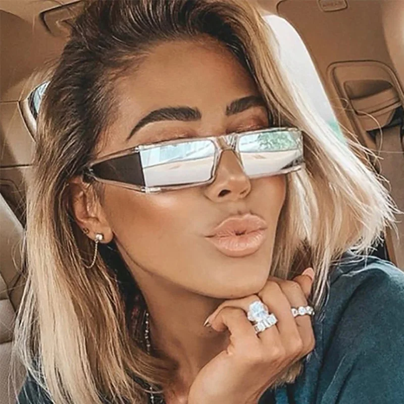 

Fashion Punk Square Sunglasses For Women Men y2k Small Frame Silver Sun Glasses Trending Shades UV400 Brand man Eyeglasses