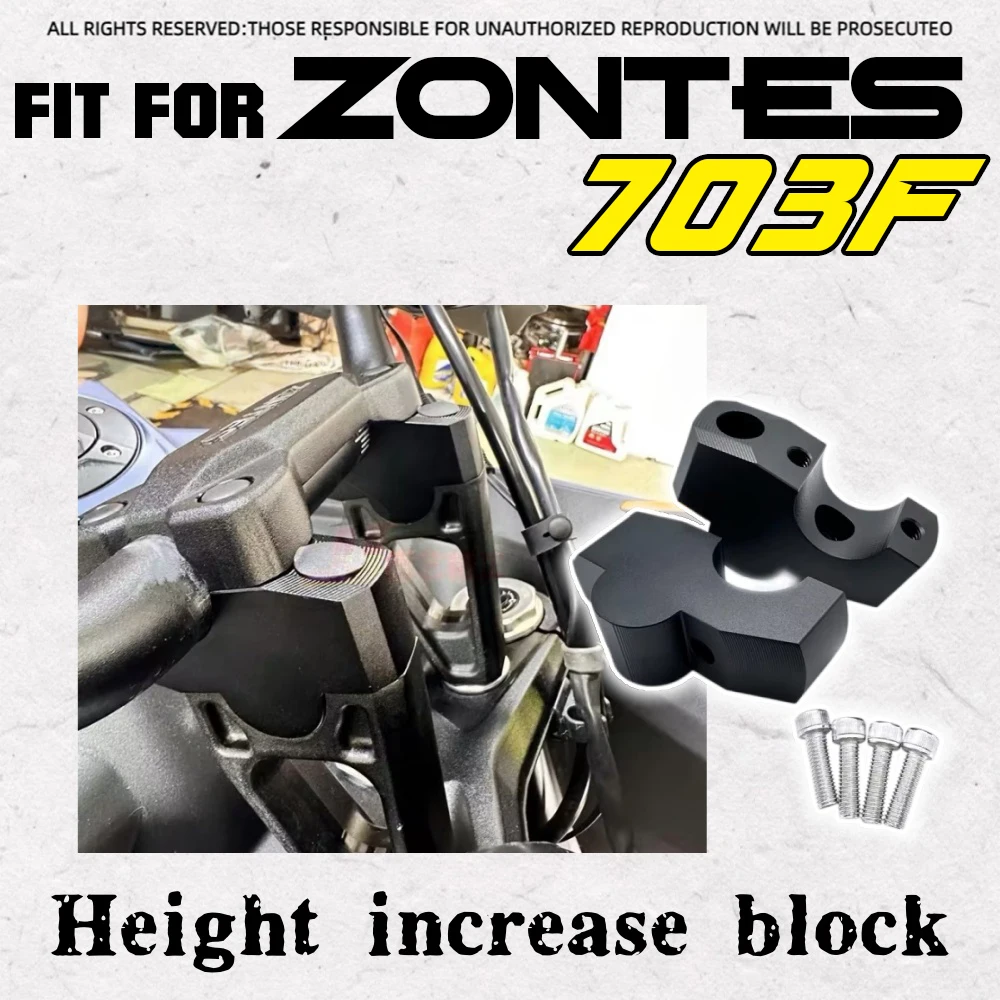 Motorcycle Handle Bar Raised Rear Offset Adapter Comfort Refit Accessories Fit ZONTES 703F