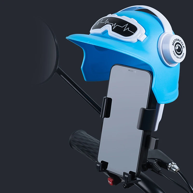 New Motorbike Small Rainproof Mobile Phone Helmet Holder Portable Mini Parasol Sun Phone Bracket