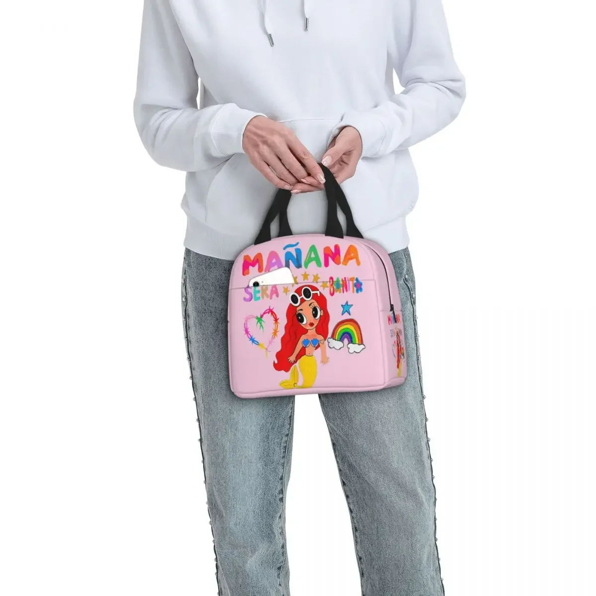 Karol G Manana Sera Bonito borsa da pranzo isolata grande contenitore per il pranzo borsa termica Tote Lunch Box Beach Outdoor Girl Boy