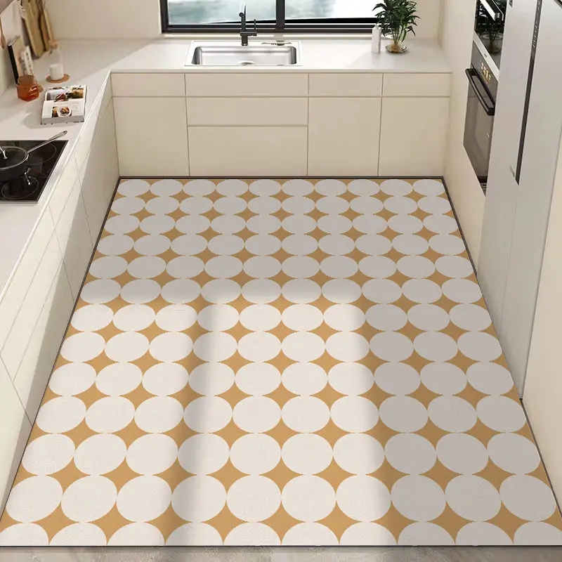 

Modern Simple Kitchen Waterproof Anti-fouling Carpet Bathroom Non-slip Carpets Abstract Pvc Wash-free Wipeable Balcony Floor Mat