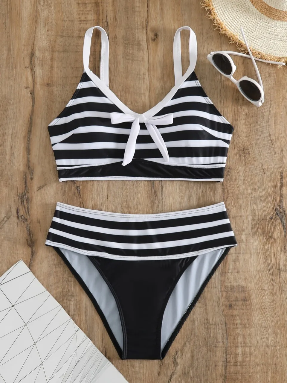 

Strappy Bikini Set 2025 Women Stripes Swimwear Female Two Piece Beachwear Swimsuit Female Bathers Bathing Swimming Swim Suits