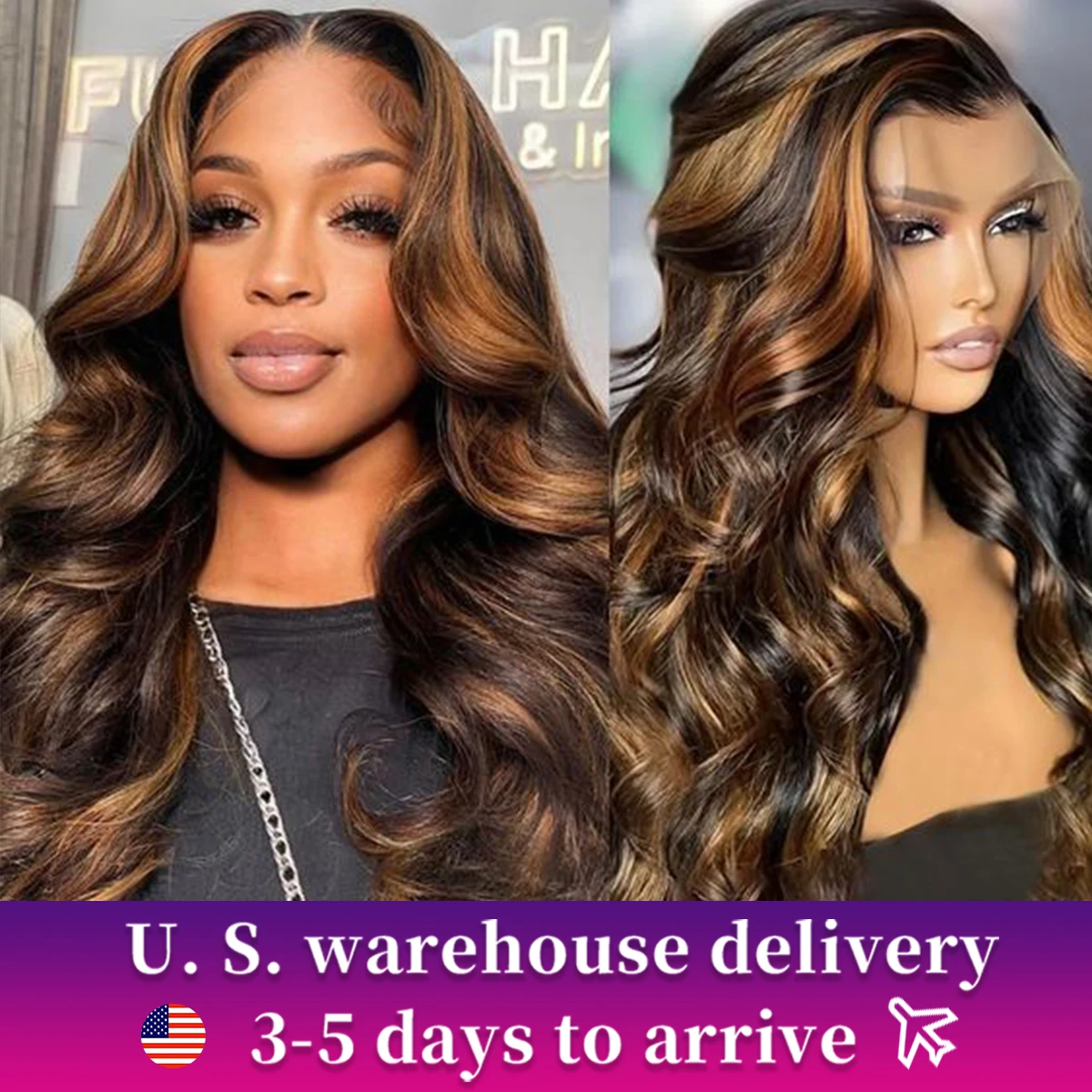 4/27 Highlight Brown Body Wave 13x4 Colored Lace Front Human Hair Wigs Glueless 13x6 Ombre Blonde HD Lace Frontal Wig For Women