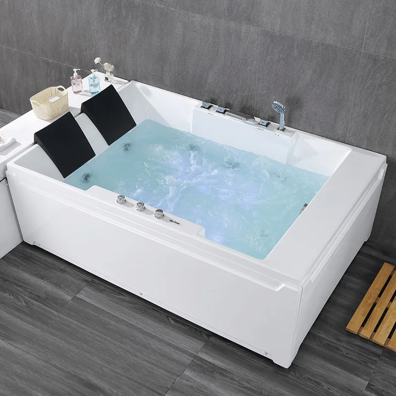 1.7m/1.85m double  massage surfing freestanding acrylic couple thermostatic heated luxury bathtub
