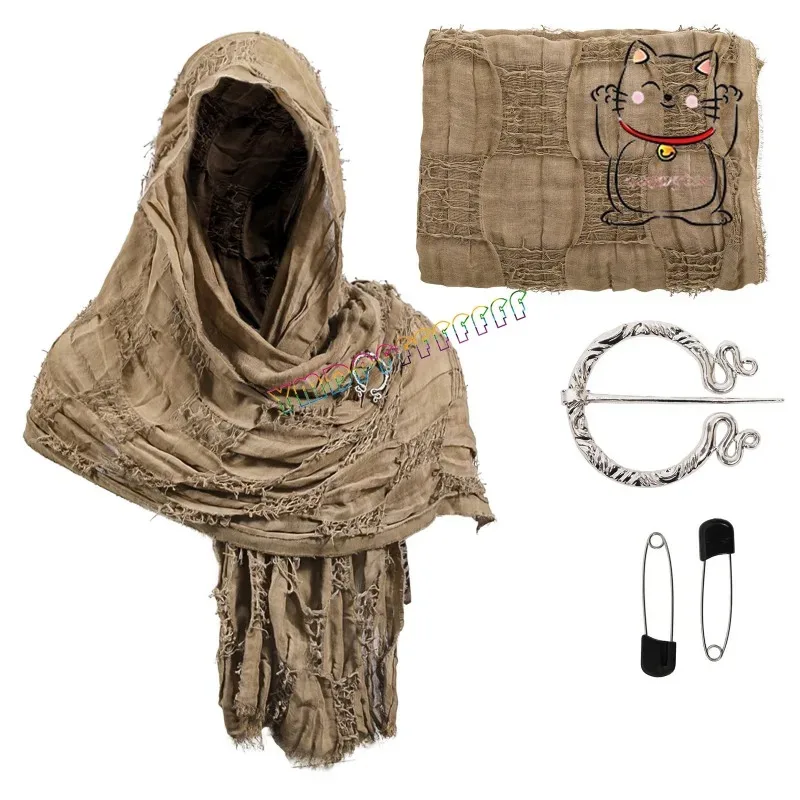 Anime Four Seasons Beggar Wind Cosplay Scarf Fashionable Versatile Cotton Hemp Shawl for Halloween Gift for Girlfriend Birth