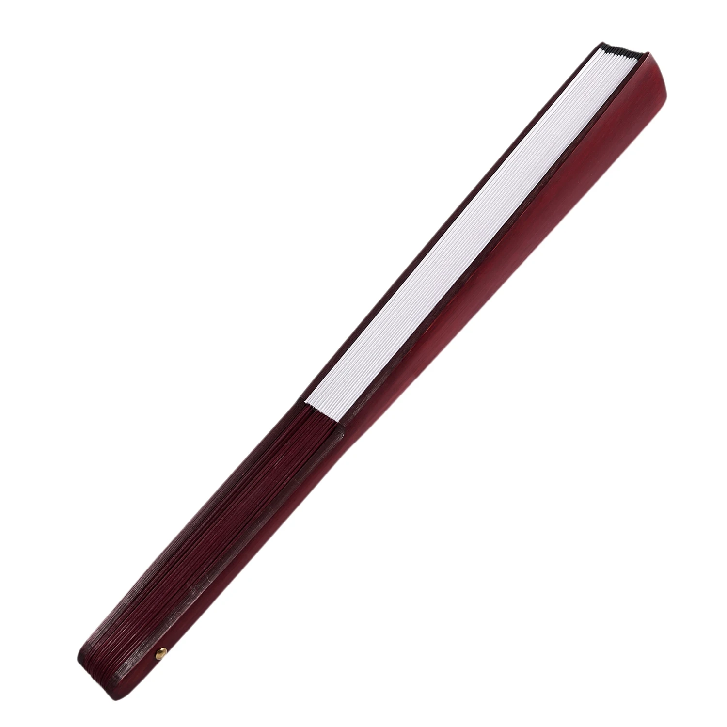 Hot Sale-Men Women Wood Handle Fabric Folding Hand Fan 13-Inch Length