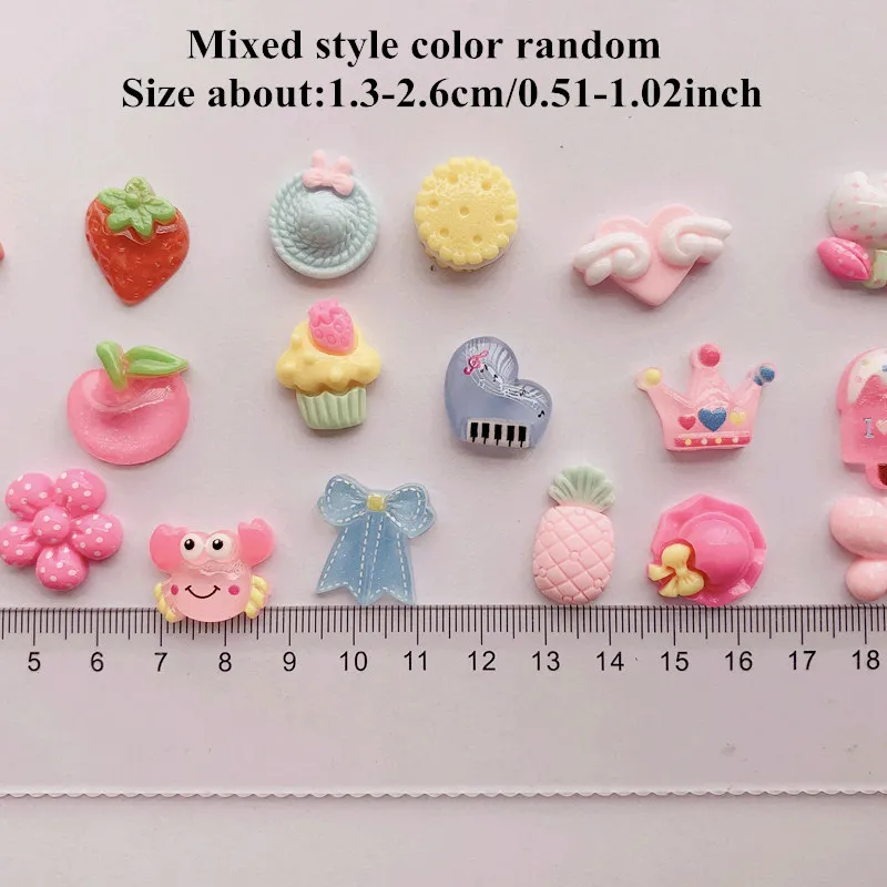 20 Teile/beutel Gemischte Stil Harz Süßigkeiten Keks Lebensmittel Nail art Telefon Fall Haarnadel Kühlschrank Handgemachte DIY Charms Zubehör Dekoration – Detail 40