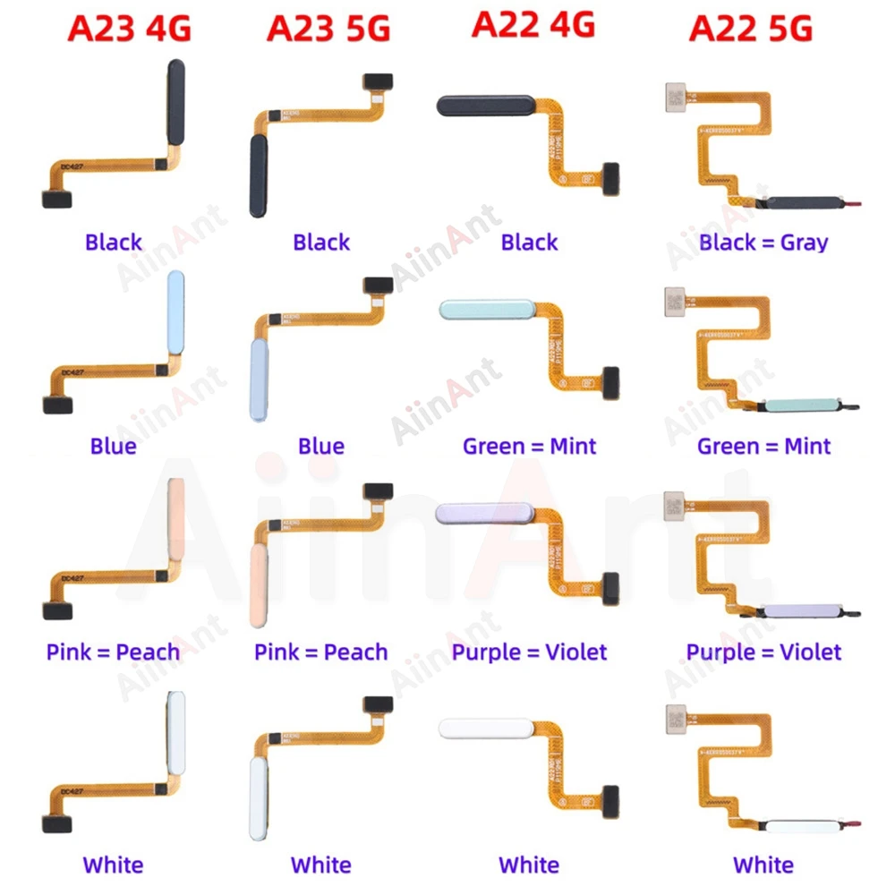 Back Button Touch ID Finger Scanner Fingerprint Sensor Flex Cable For Samsung Galaxy A22 A23 4G 5G A225F A226B A235F A236B A236U