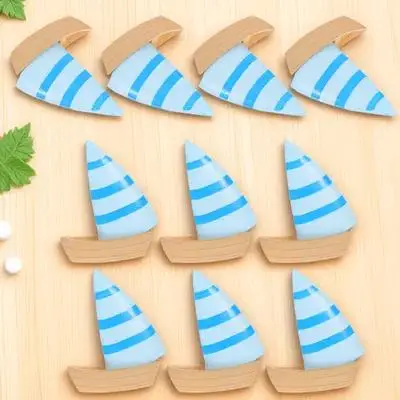 

10Pcs Miniature Sailboat Decor Realistic Lightweight PVC Landscaping Ornament for Garden Bonsai Tabletop Micro Landscape