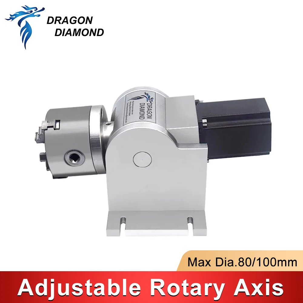 Max Dia.100mm Laser Rotary Engraving Attachment with Chucks For Fiber Laser Marking Machine