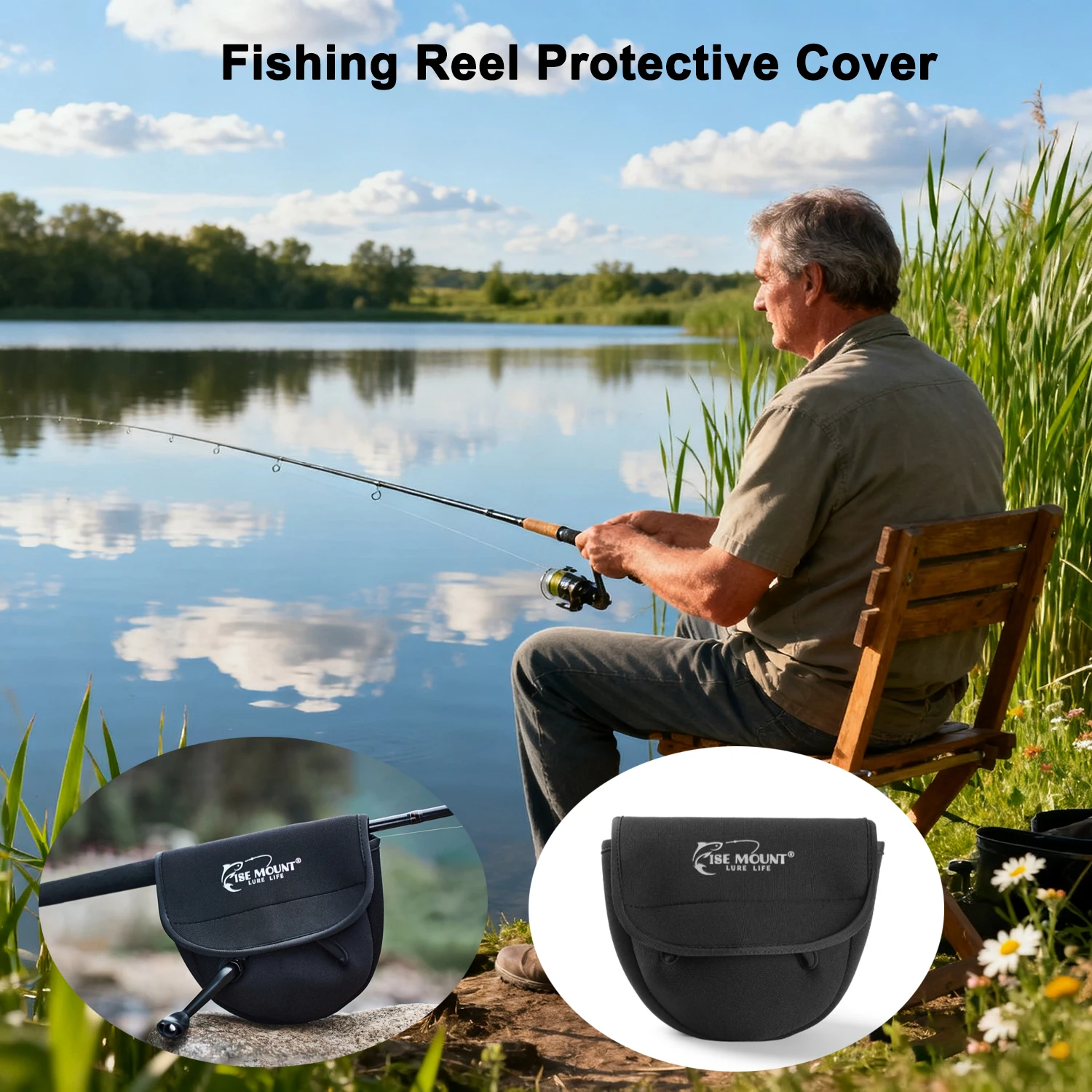 

Fishing Reel Protective Cover Waterproof Spinning Wheel Pouch Fits 2000-6000 Series Spinning Reel Storage