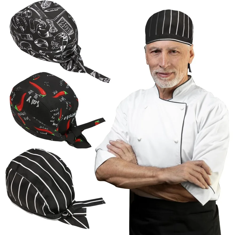 1PCS Gorro de Chef Unisex, Estilo Pirata, para Hotel, Restaurante, Cantina, Panadería, Cocina, Gorra de Trabajo para Maestro Cocinero, Gorro de Camarero