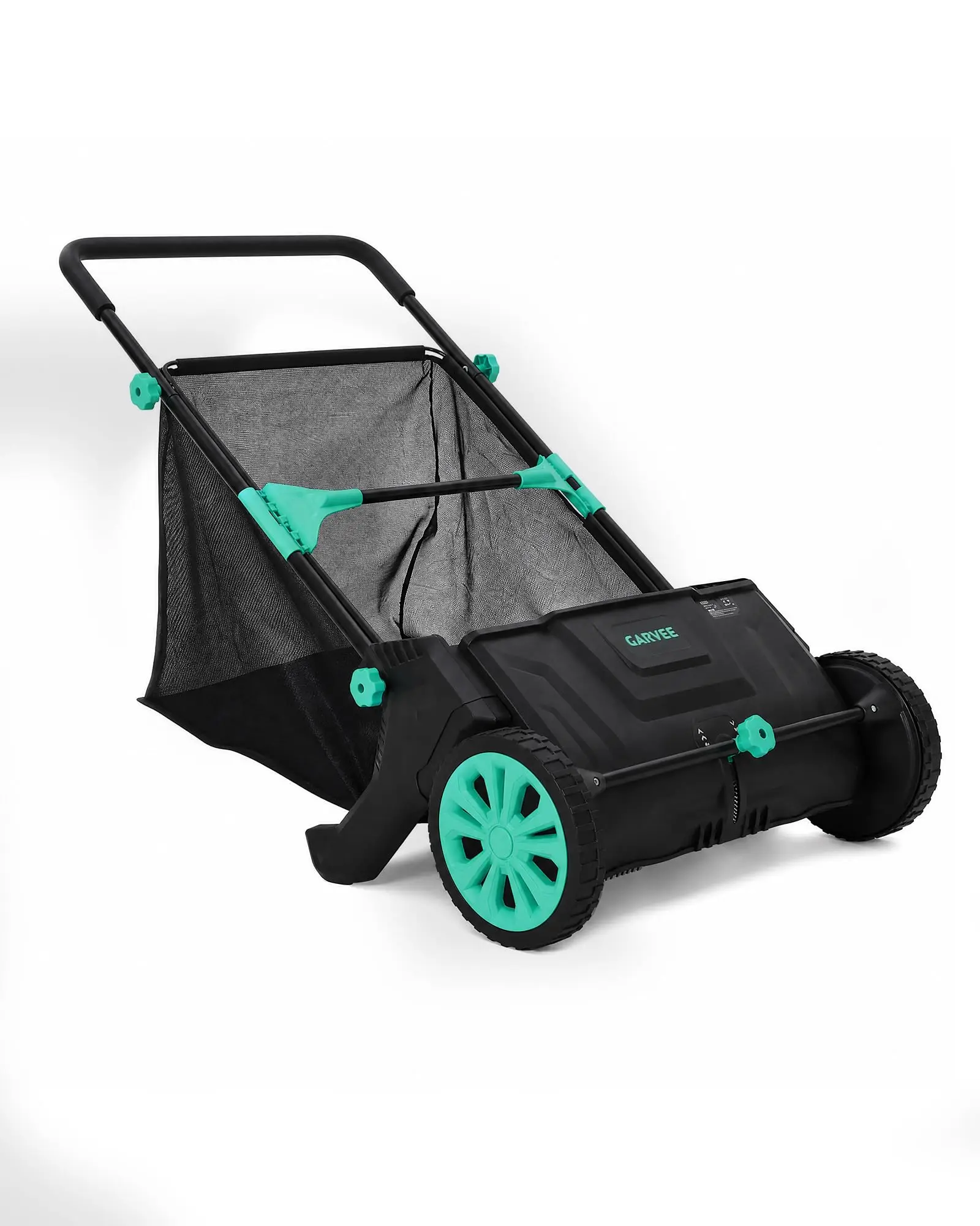 21 Inch Push Lawn Sweeper, 3.5 Cu Ft Hopper Bag, Dual Brushes, Adjustable Height For Leaves, Grass Clippings & Yard Debris Home