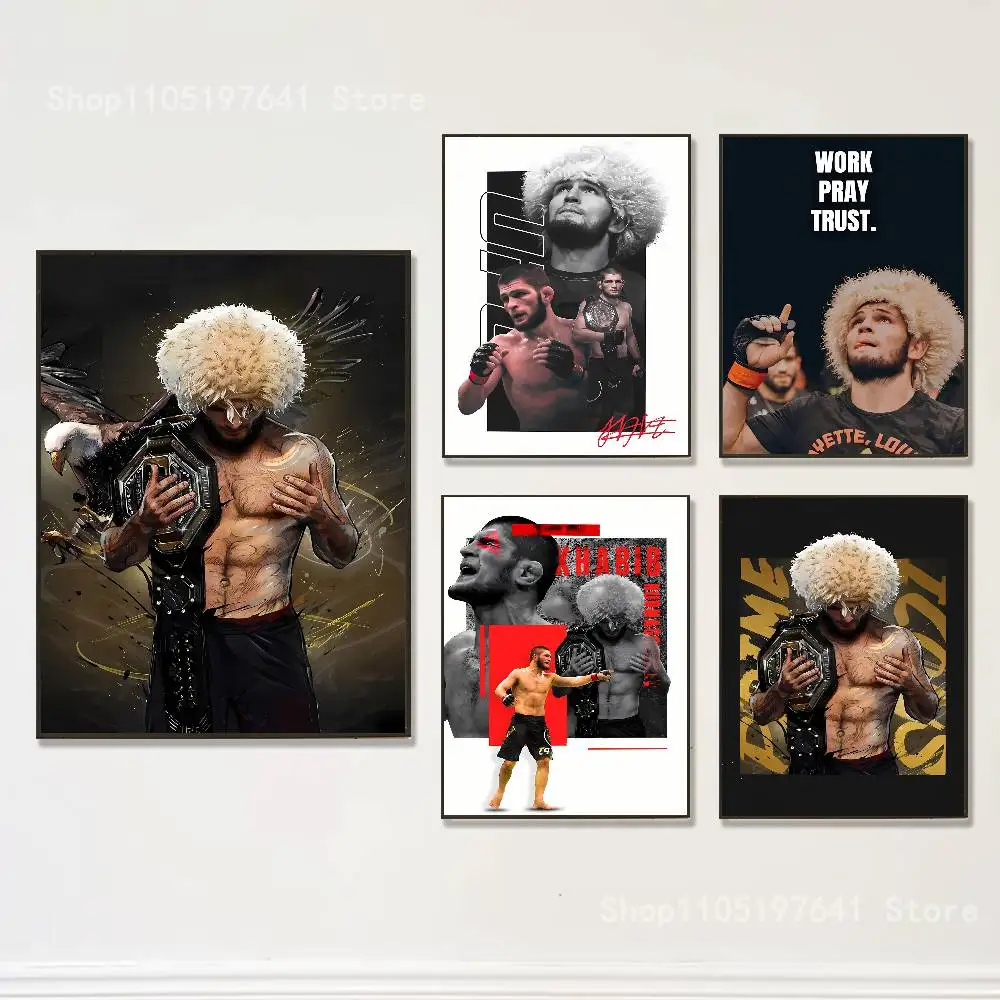 

K-Khabib Cool N-Nurmagomedov Poster Prints Wall Art Picture Painting Gift Living Room Restaurant Bar Large Dec Sticker