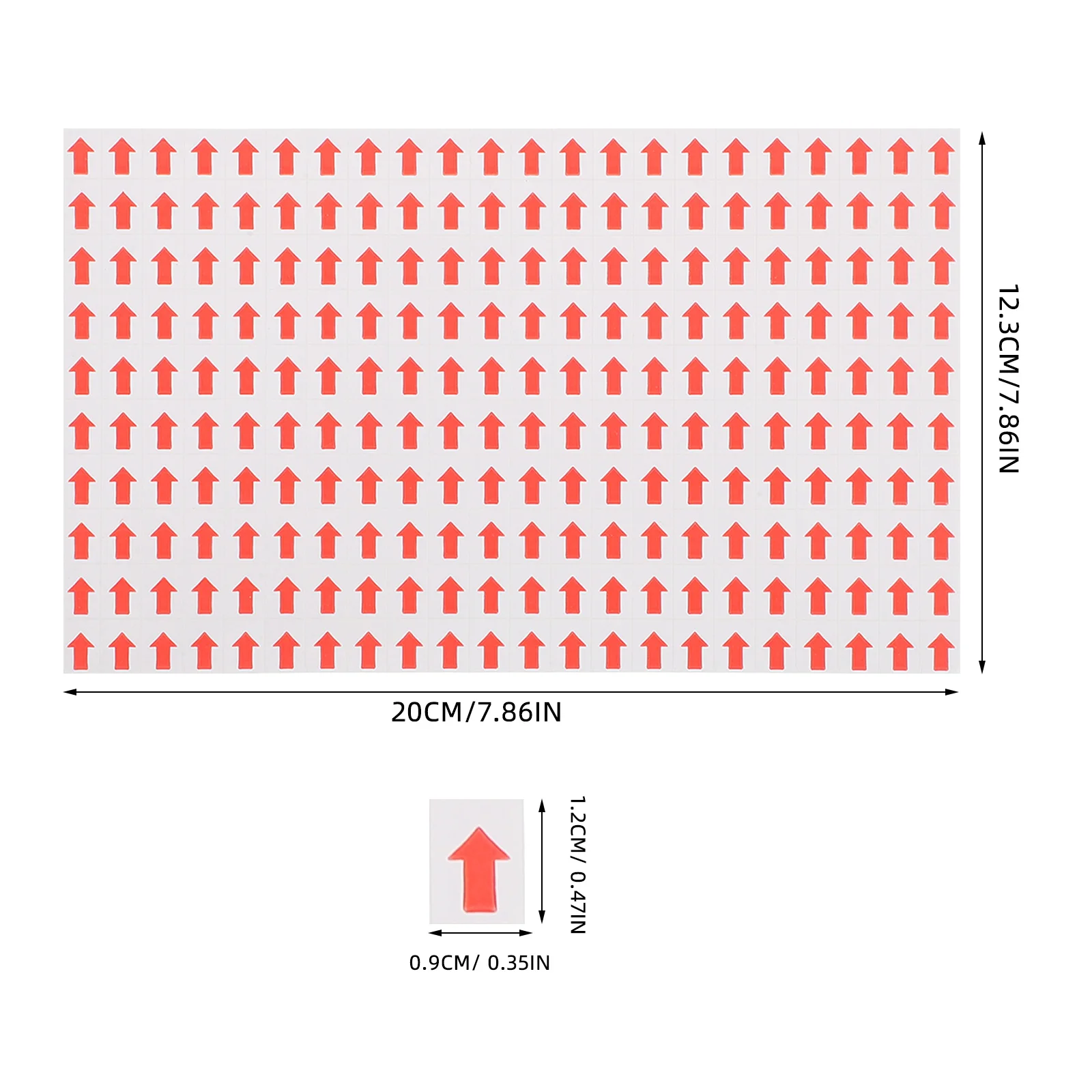 80 قطعة من ملصقات السهم ذاتية اللصق باللون الأحمر وضوح عالية يشير إلى ملصقات المنتجات غير المؤهلة لإعادة العمل والعلامات الاتجاهية #6