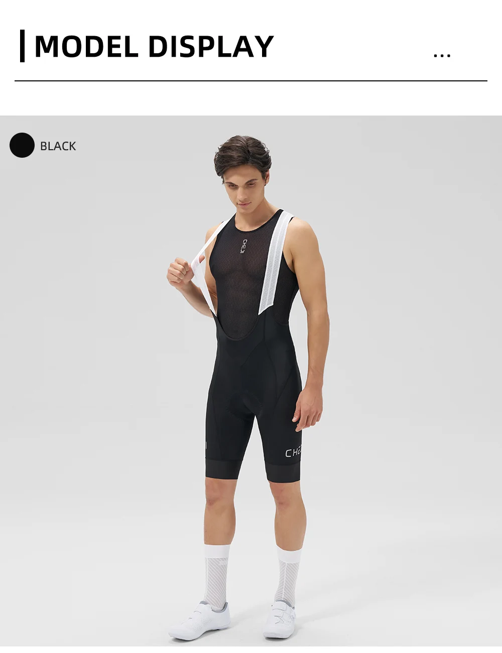 Cheji Herren-Radlerhose mit Trägern – Detail 7
