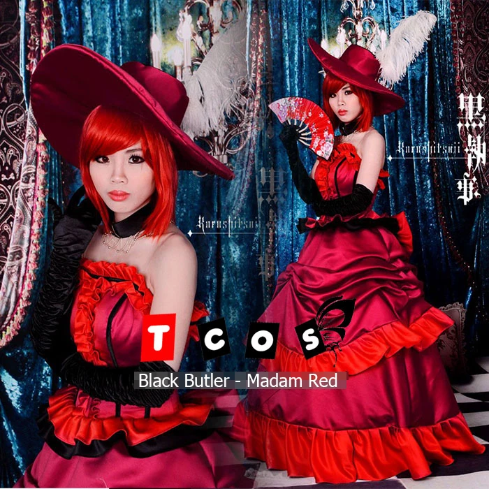 COS-HoHo Anime Black Butler Madam Red Game Suit Gorgeous Dress Uniform  Cosplay Costume Halloween Party Role Play Outfit Women - AliExpress  200000532