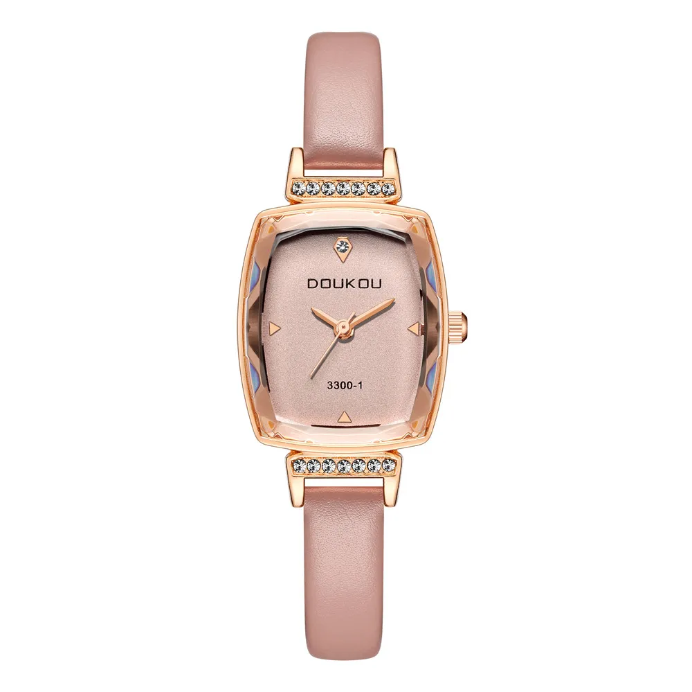 ساعة يد نسائية عصرية من الجلد كوارتز رفيعة من جلد البولي يوريثان