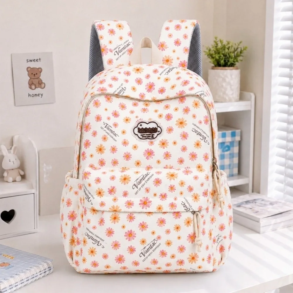 Fashion Nylon Student Backpack Polka Dot Multi Pocket Travel Rucksack Large Capacity Lightweight School Bag for Students Girls