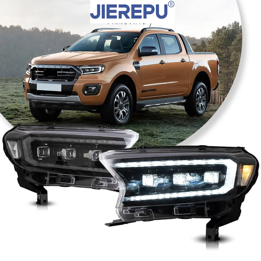 

1 пара прозрачных полностью светодиодных фар с указателем поворота для Ford Ranger 2015-2020 светодиодных DRL с последовательностью