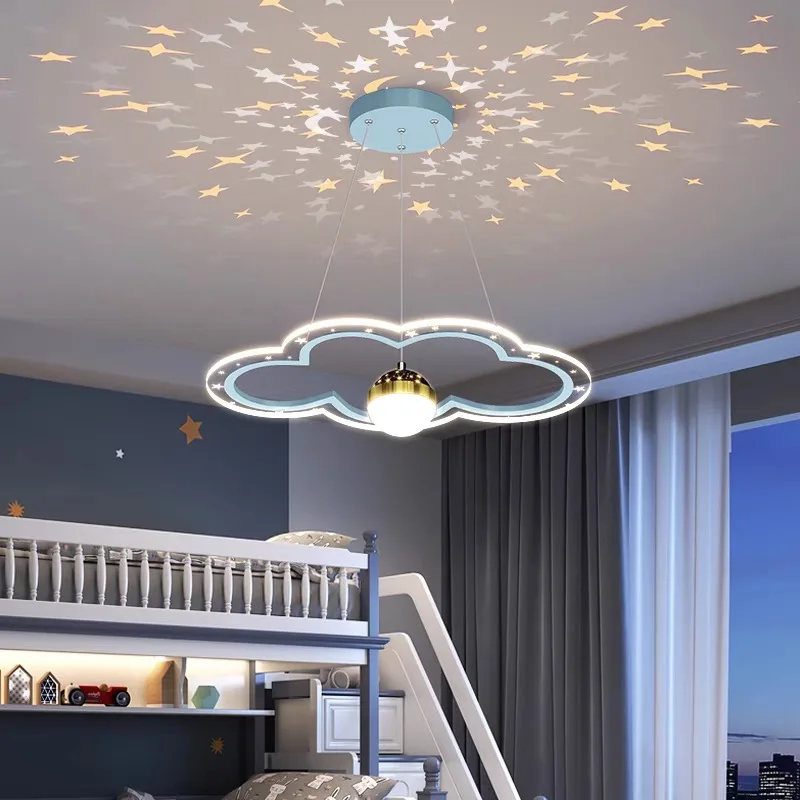 Lámparas de araña LED creativas con dibujos animados modernos para dormitorio principal, estudio para niños, decoración de sala de estar, accesorios