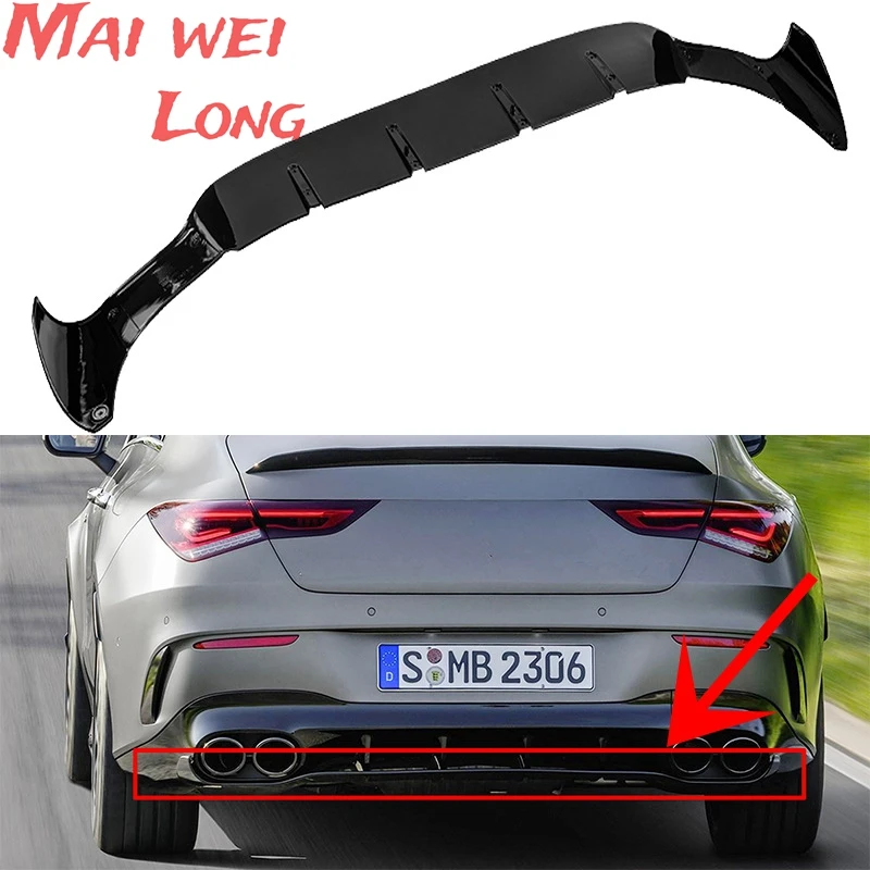 Rear Bumper Splitter Lip Body Kit Diffuser Lip Guard Protector for Mercedes Benz W118 C118 CLA35 CLA45 AMG Line 2019 2020-2024