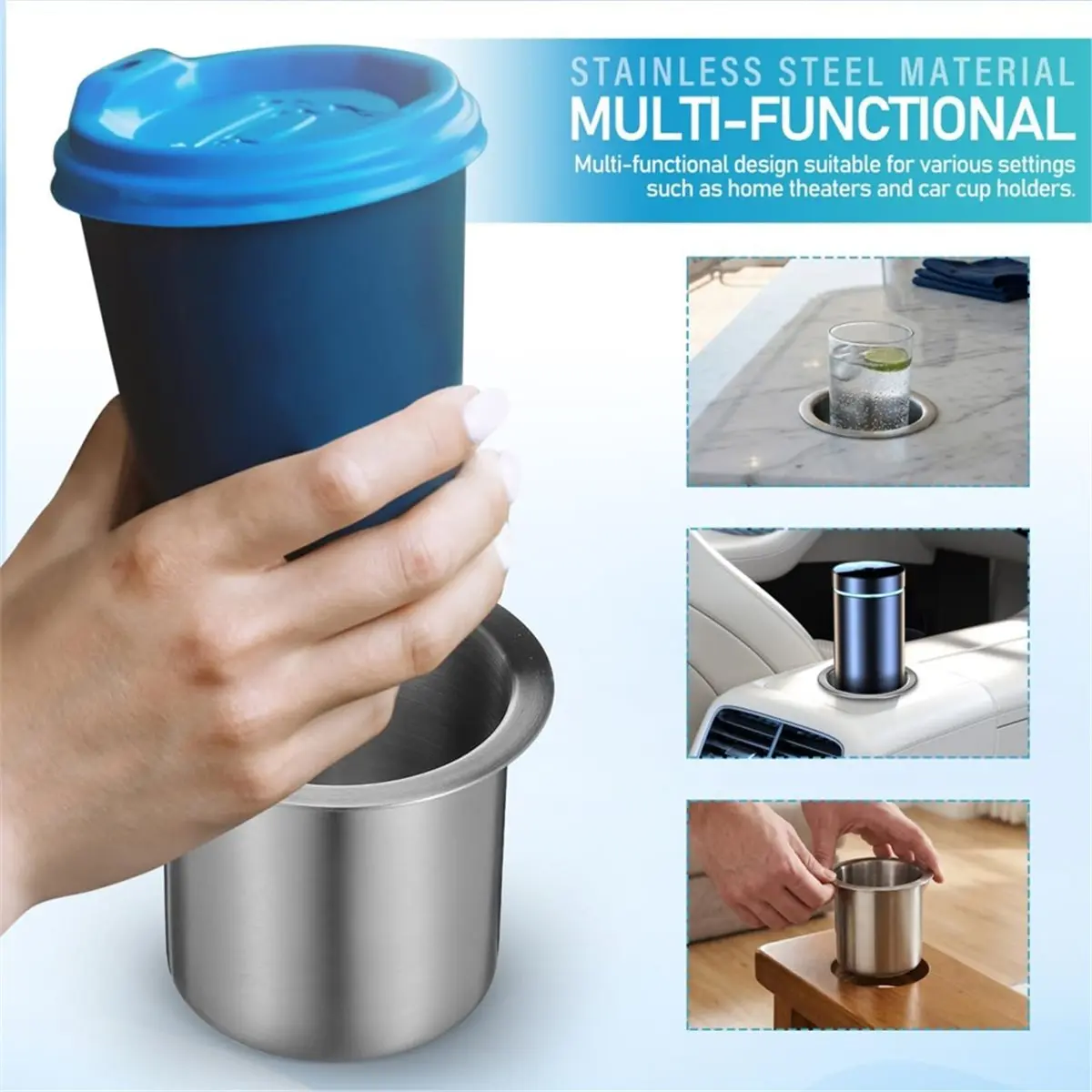 giftnew-10-pack-automotive-stainless-steel-poker-table-cup-drink-holder-silver-tone-for-rv-boats-cars-etc