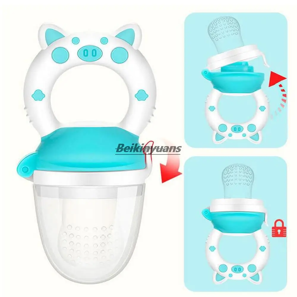 pinkBaby bite bag medicine feeder eat fruit pacifier bite gum grinding stick baby bite music.