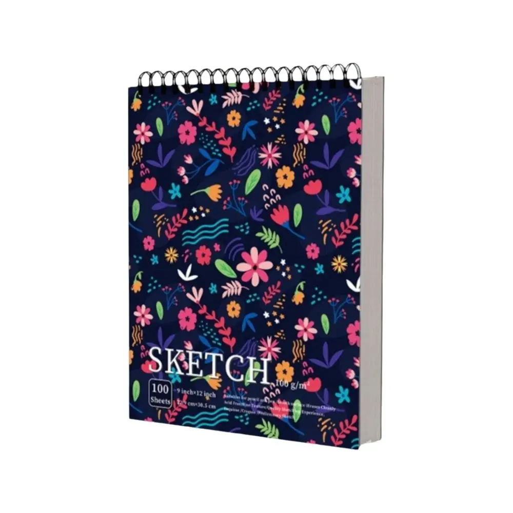 100 Sheets Coil Sketchbook Perforated Pages Easy To Tear Drawing Pad Portable Acid-Free Paper Professional Sketching Notebook