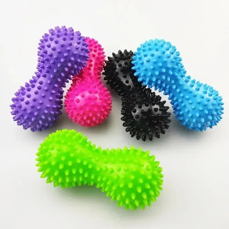 Foot Massage Roller Peanut-Shaped Spiked Hockey Puck Myofascial Release Ball Tools for Fitness and Relaxation