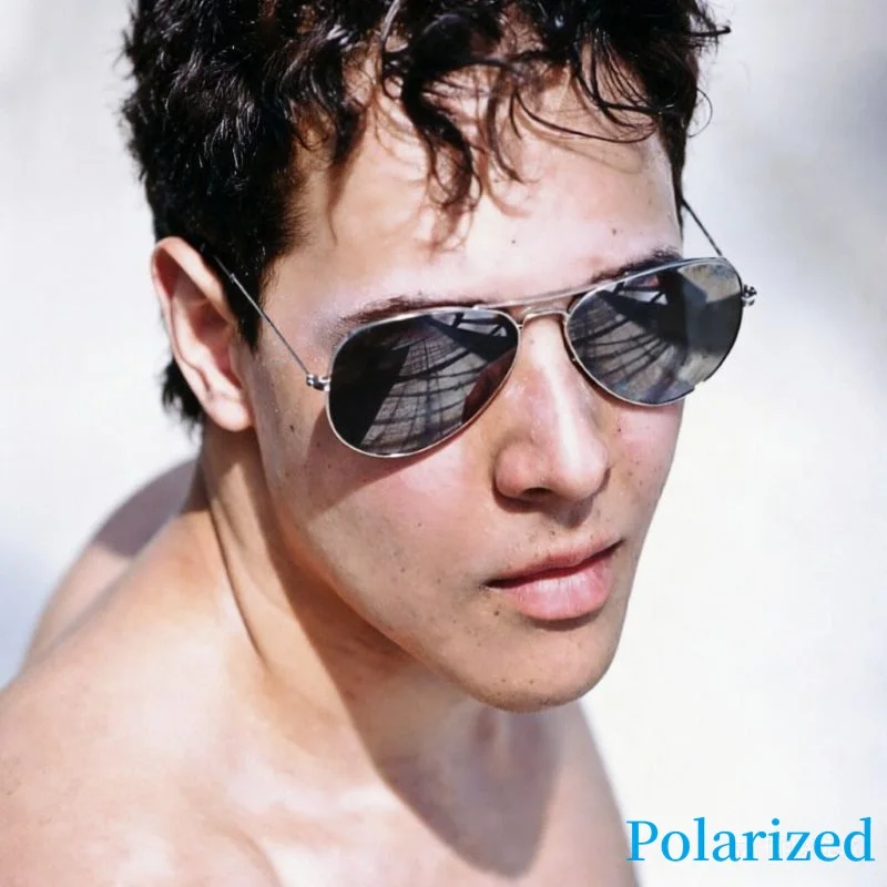 Piloten-Flug-Sonnenbrille, polarisiert, für Herren, Retro-Klassiker, silberne Sonnenbrille, für Damen und Herren, Marken-Metallrahmen-Brille, Sonnenschutz
