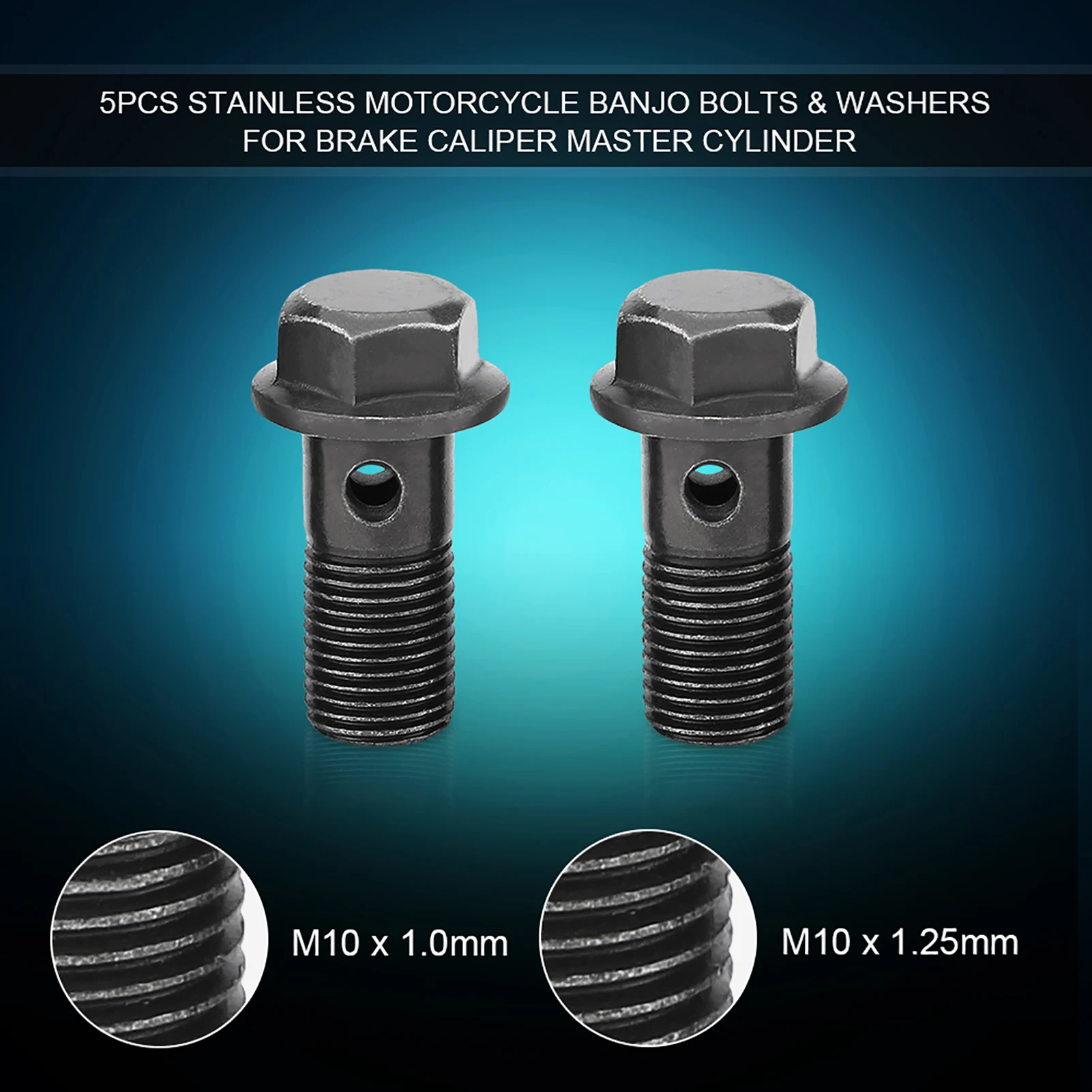 Brake Banjo Bolt Banjo Bolt For Most Motorcycles Washers Motorcycle Brake Bolt M10*1.25mm M10*1.0mm Brake Caliper Brake Clutch