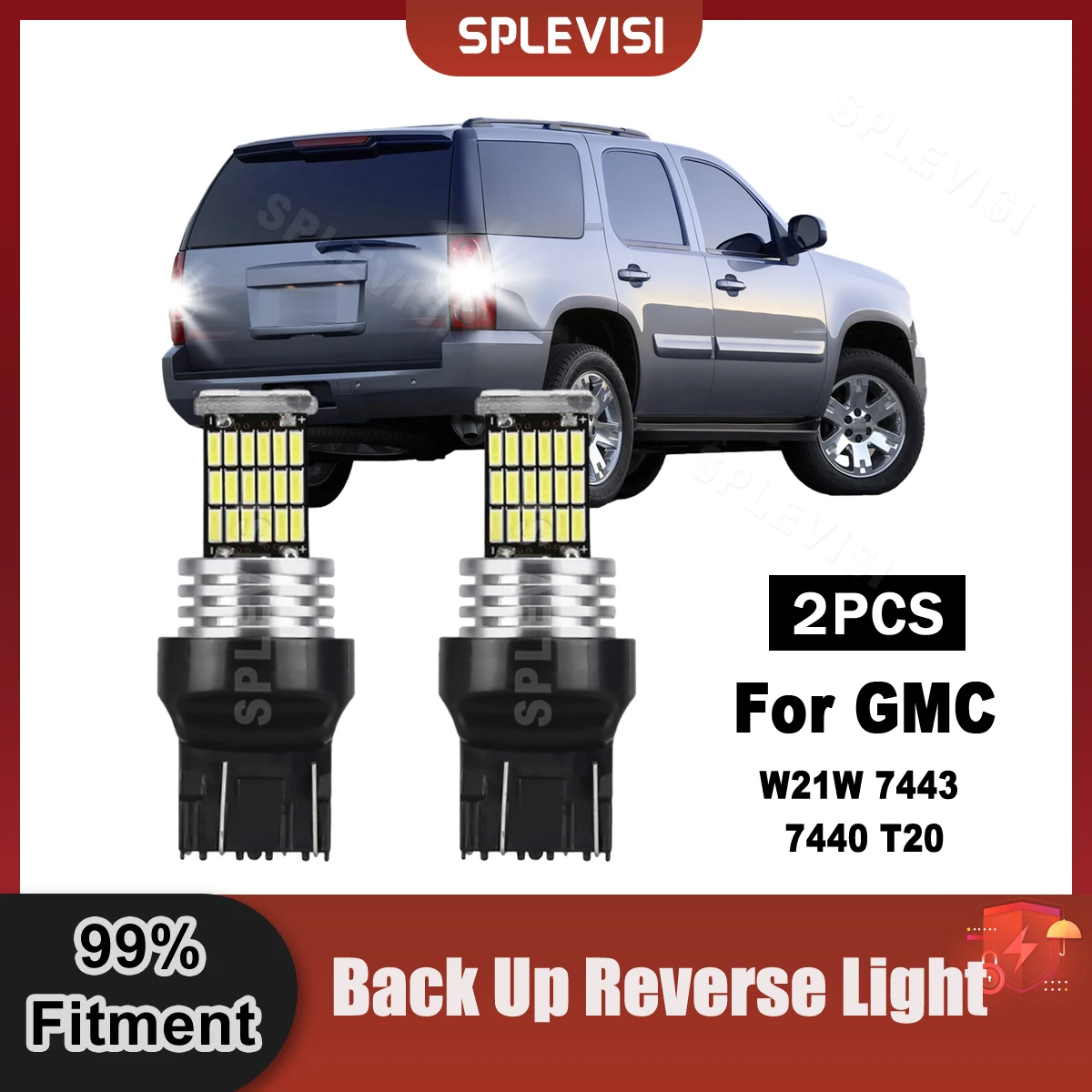 

2X 6000K LED Reverse Light W21W 7443 7440 T20 Canbus Backup Lamp For GMC Yukon 2007-2014 2014 2013 2012 2011 2010 2009 2008 2007