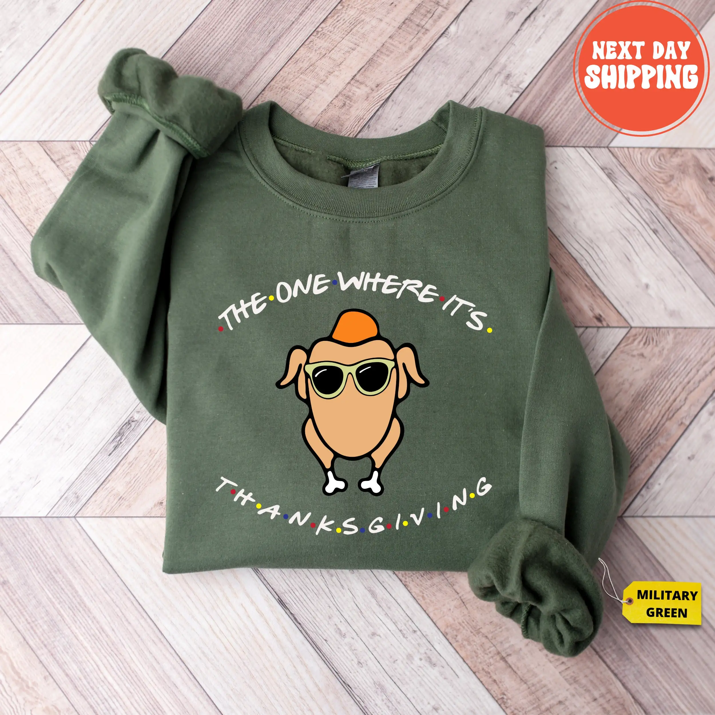 

2023 Hot Sale The One Where It's Thanksgiving Women Funny Friends Turkey Sweatshirt Female Holiday Tops