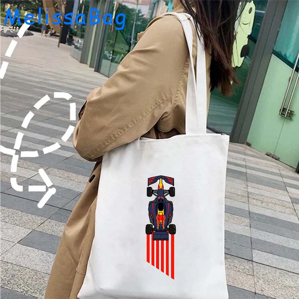 Racing F1 Formula One Daniel Ricciardo Lando Norris Carlos Sainz Racer Gifts Canvas Shoulder Totes Bag Harajuku Shopper Handbags