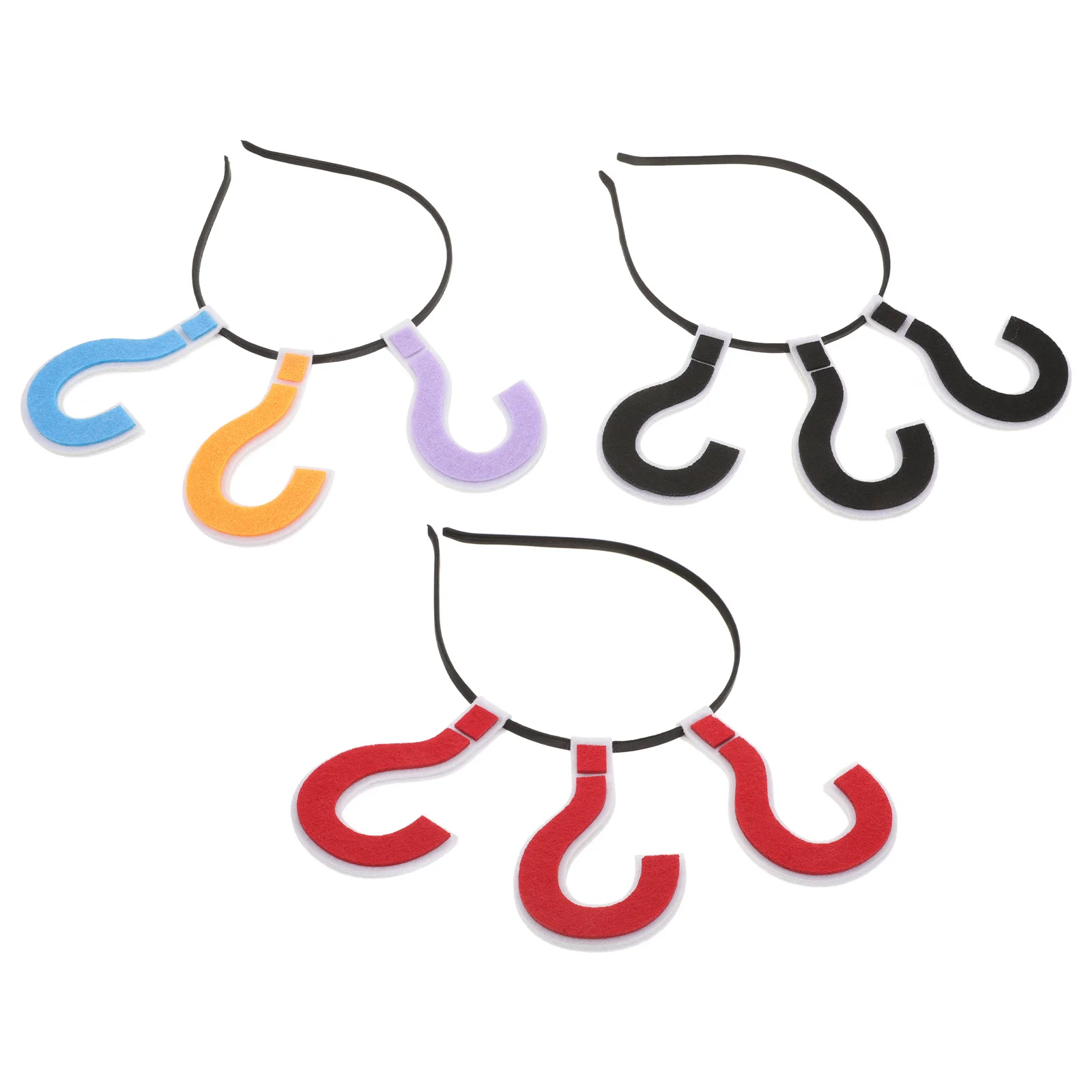 

3Pcs Question Mark Headbands Fun Symbol Hair Hoop for Party Carnival Cosplay Event Festival Wear Comfortable Easy to Use Costume